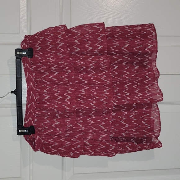 Gap western ruffle skirt maroon, white pattern size XL - Picture 2 of 4